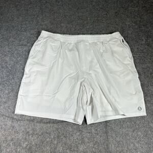Tasc Performance Shorts Mens XL 7” 2 in 1 White Athletic Stretch Lined
